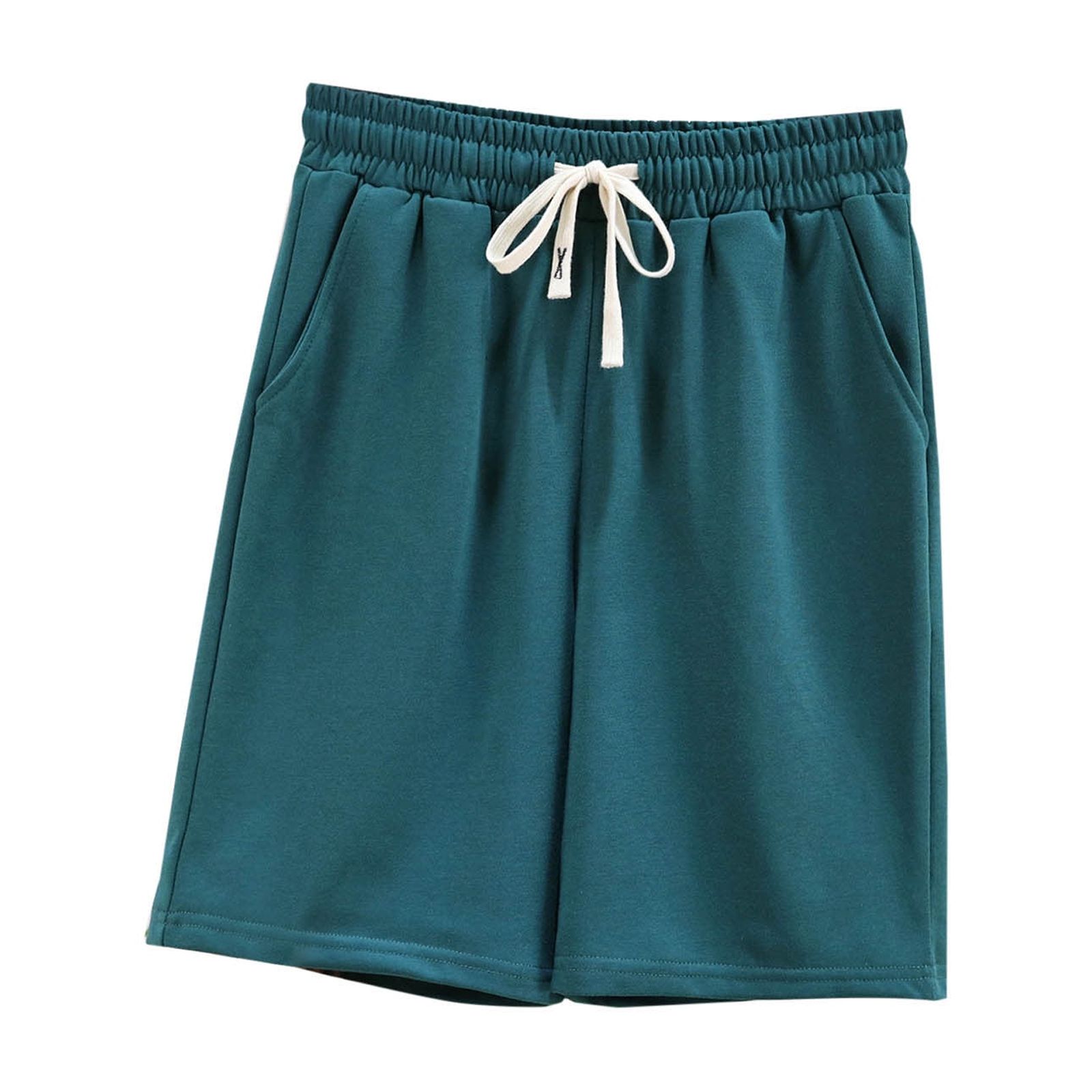 Casual Girls Shorts Boxer Wide Leg Green Lounge Cotton Baggy Plus Size High Waisted Shorts L